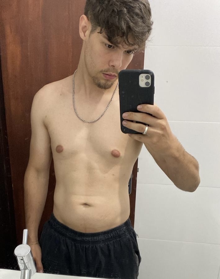 Rafael depois da transformação, mais magro e definido